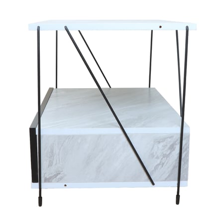 طاولة جانبية 2 ارفف خشب