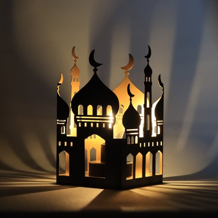 ديكور إضاءة رمضانية للطاولة قبة مسجد معدنية