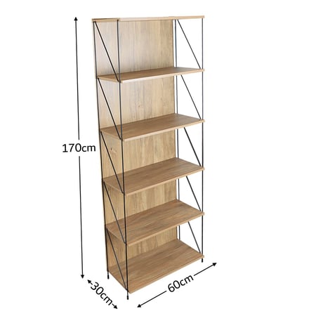 استاند ديكور رفوف 5 طبقات خشب ماليزي , قاعدة ثابتة لون خشبي