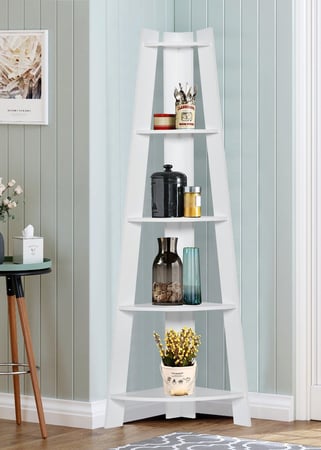 وحدة رفوف بشكل هرمي مع قاعدة قوية وثابتة من الخشب الماليزي الممتاز مكو