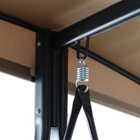 كرسي أرجوحة للمساحات الخارجية مع مظلة حماية 2 مقاعد مريحة