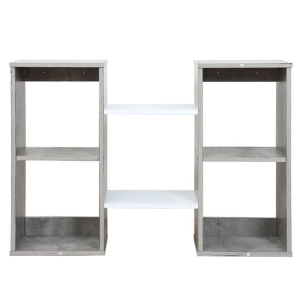 ارفف جدارية خشب مودرن لون رمادي وابيض