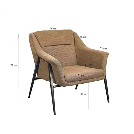 كرسي مفرد قماش مع قاعدة متينة - بني