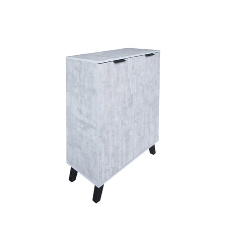 خزانه احذيه خشب صناعة ماليزي 2 باب 5 مستويات - رمادي فاتح