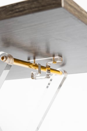 طقم طاولات أكرلك بسطح خشبي مربع 4 قطع