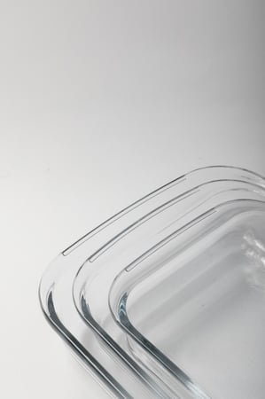 طقم صحون زجاج عدد 3 قطع