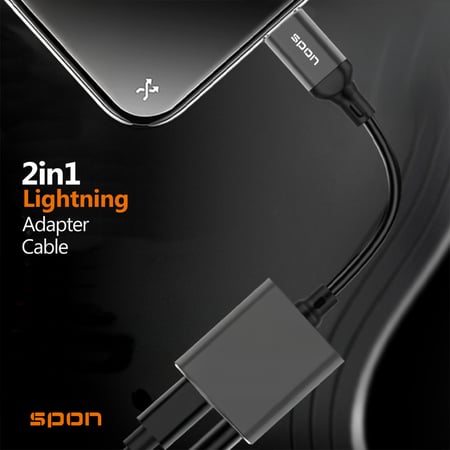 وصلة سماعة +شاحن ايفون 7 MODEL:AU-007+900206