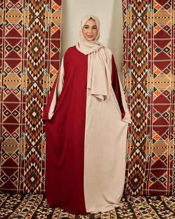 شرشف صلاة بلونين البيج و العودي -سحاب