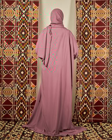 شرشف صلاة وردي - لف بربطة جانبية