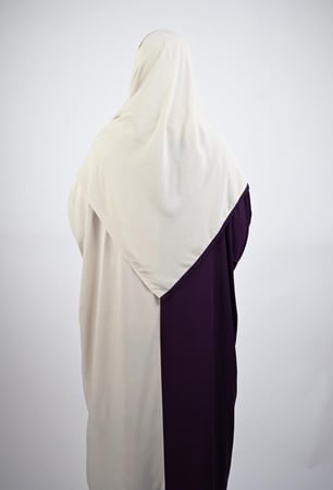 شرشف صلاة بلونين البيج والبنفسجي الغامق - سحاب