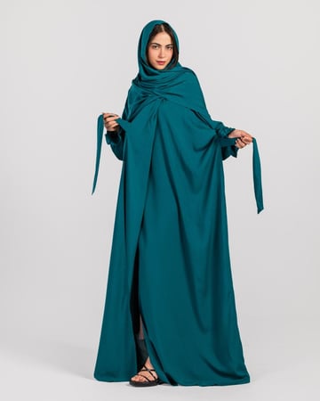 شرشف صلاة تركوازي فاتح - لف بربطة جانبية