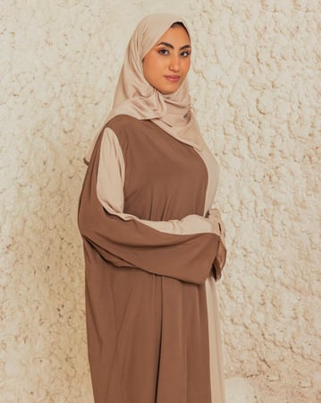 شرشف صلاة بلونين البيج والبني -سحاب