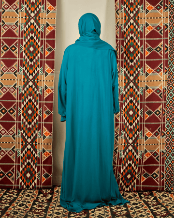 شرشف صلاة تركوازي فاتح - لف بربطة جانبية