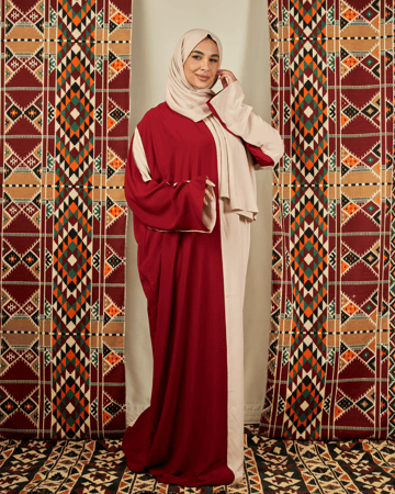 شرشف صلاة بلونين البيج و العودي -سحاب