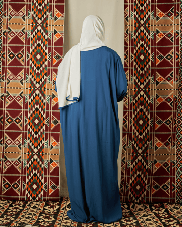 شرشف صلاة  تركوازي غامق - بسحاب وأكمام مطاطية