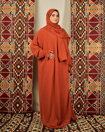 شرشف صلاة برتقالي - لف بربطة جانبية