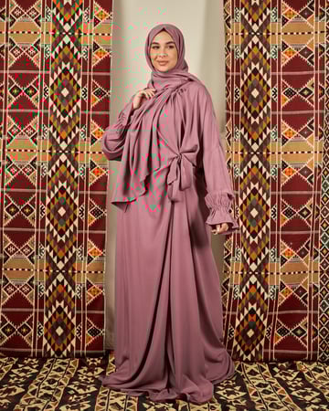 شرشف صلاة وردي - لف بربطة جانبية