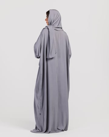 شرشف صلاة رمادي- بسحاب وأكمام مطاطية