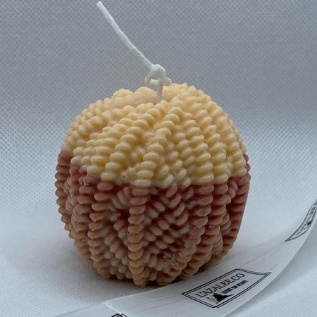 شمعة كرة الصوف بيج