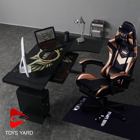 كرسي قيم مع طاولة قيم زاوية لون ذهبي