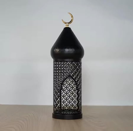 حامل شموع معدني أسود