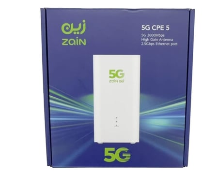 راوتر 5G CPE 5 - أحدث إصدار من زين فائق السرعة واي فاي 6 سرعة تحميل تصل إلى 3600 ميجابت في الثانية H155-383 يعمل على شبكة زين فقط نطاق مزدوج ثنائي النطاق