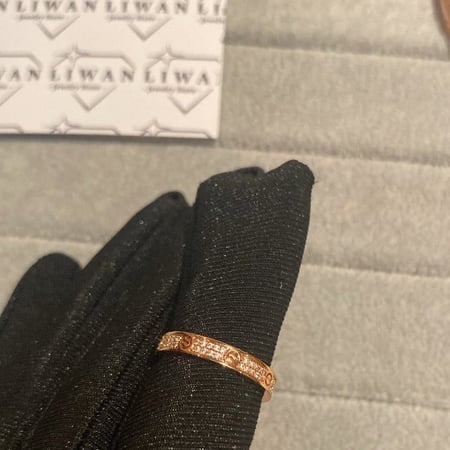 خاتم لوف نحيف بدايموند -روز قولد