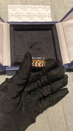 خاتم بي ماي لوف نص دايموند-سلفر