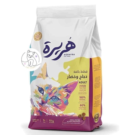 هريرة طعام للقطط البالغة نكهة الدجاج والخضار متعدد الاوزان