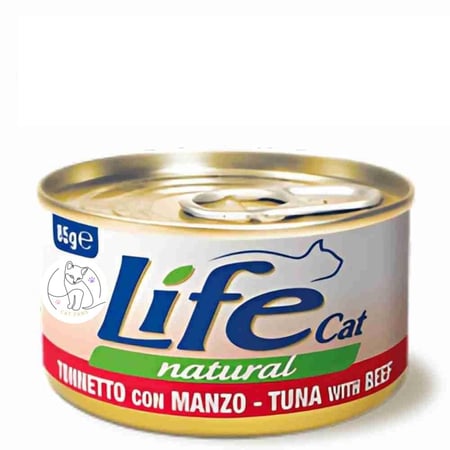 لايف كات طعام قطط رطب بنكهة التونا مع اللحم 85 جرام