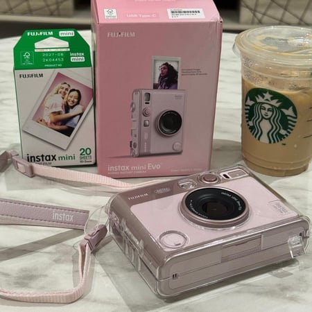 كاميره فوجي ميني بطباعة فوريه لون وردي
