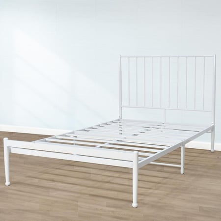 هيكل سرير معدني أبيض بحجم 200×120 سم