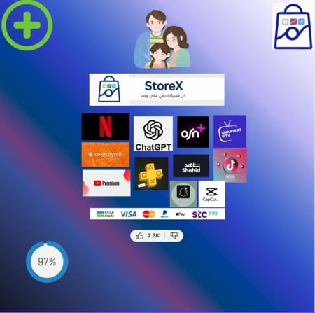 ارقام موردين الاشتراكات مثل يوتيوب بريميوم نتفلكس اوسن شات جي بي تي