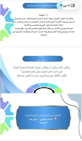 ورشة عمل (الرخصة المهنية بوابة إلى التميز)
