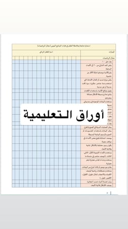 سجل متابعة وملاحظة  الطفل في فترات البرنامج اليومي لعام 1448