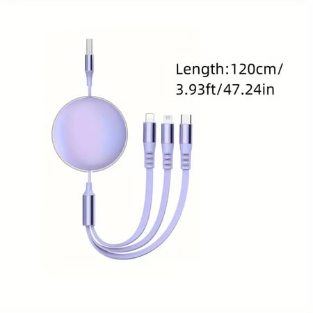 كابل شحن يو اس بي  ازرق سماوي. ٣ في ١