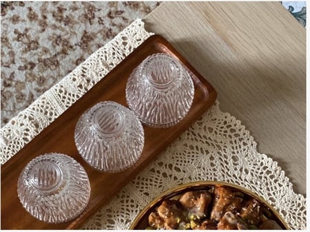 صينية مستطيل خشبي