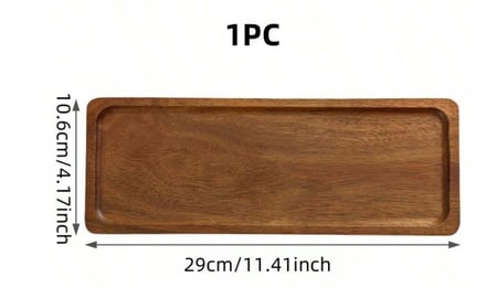 صينية مستطيل خشبي