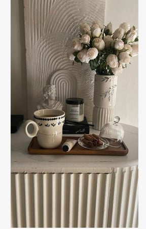 صينية مستطيل خشبي