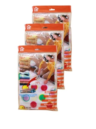 أكياس تخزين بتفريغ الهواء للملابس - مقاس 80×60 سم - 3 قطع