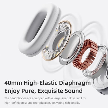 سماعة راس روك اللاسلكية  ROCK O5 - خيارك اسود/ فضي