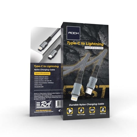 بكج نار - 10 كيابل روك قماش PD الاصلي عالي الجودة - لاجهزة الايفون