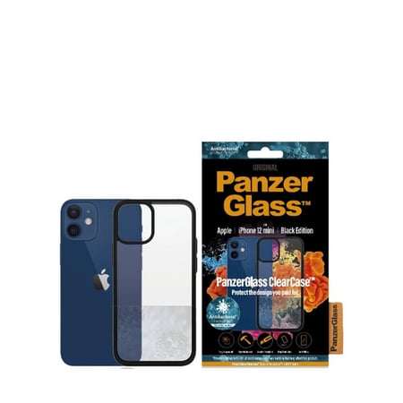 بانزر جلاس - كفر حماية شفاف باطراف اسود للايفون 12 ميني