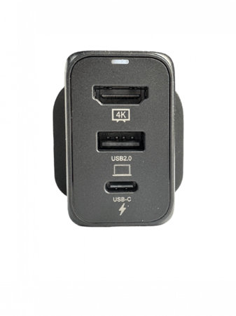 MTEK - فيش جداري بمنفذ pd و USB و HDMI يدعم الشحن السريع بقوة 44 واط