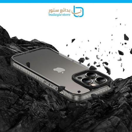 AMAZINGthing - كفر حماية لامتصاص الصدمات للايفون 14 برو / 14 برو ماكس - اسود شفاف