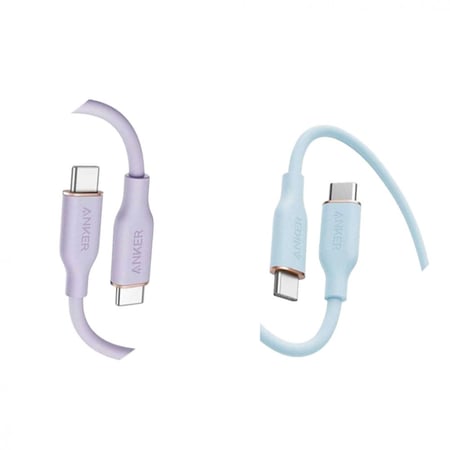 أنكر - ( كيبل باور لاين فلو تايب سي تو تايب سي بطول 0.9 م + كيبل باور لاين فلو تايب سي تو تايب سي بطول 1.8 م )