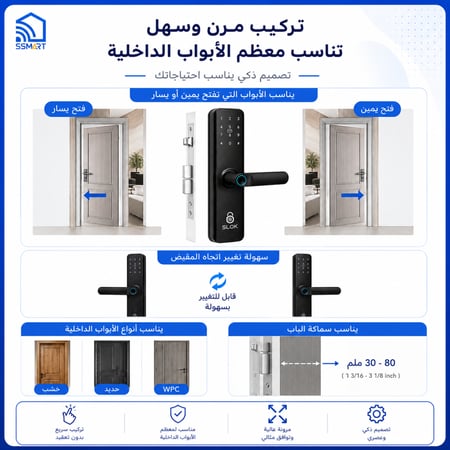 سمارت لوك قفل ذكي بصمة للشقق واي فاي SLOK 623 WIFI