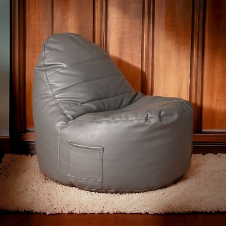 اندرسون نيو كون بين باج جلد لون رمادي Bean Bags Saudi Arabia