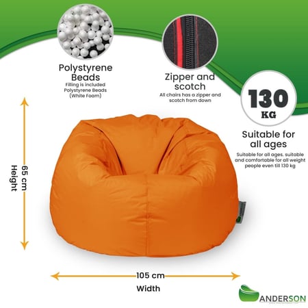 بين باج أندي لون برتقالي مقاوم للماء Bean Bag Saudi Arabia بين باج KSA