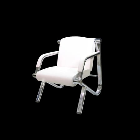 كنب جلد مكتبي مفرد لون ابيض